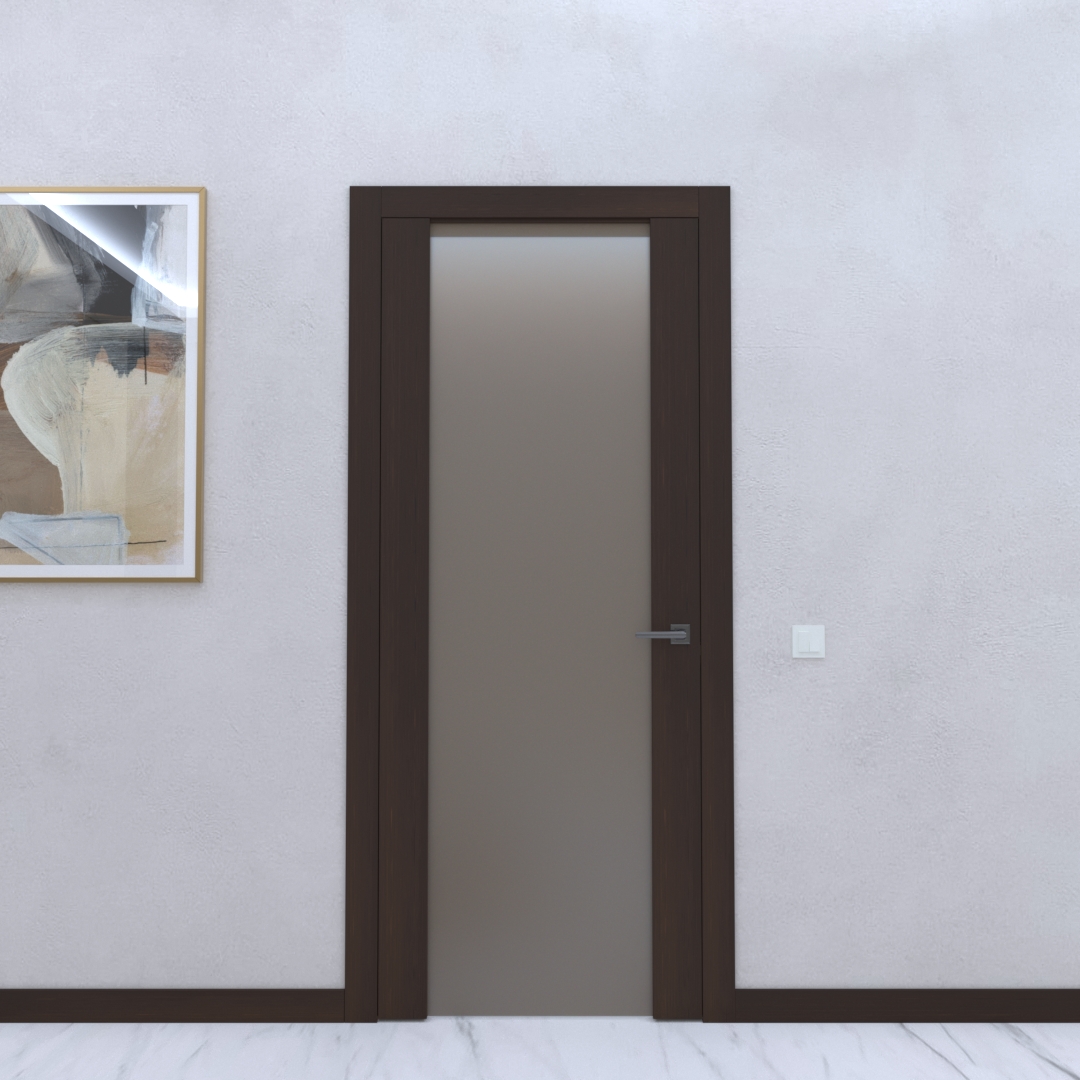 Міжкімнатні двері Vetro plus 03 венге зі склом бронза сатін