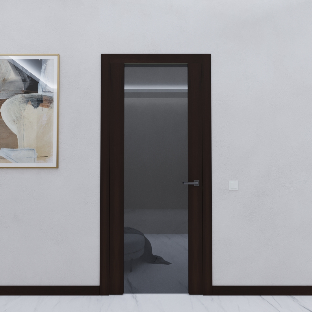 Interior door Vetro plus 03 wenge with grafit glass
